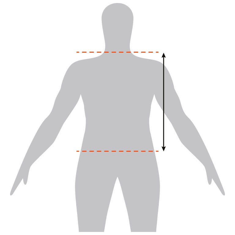 sizing graphic for backpack